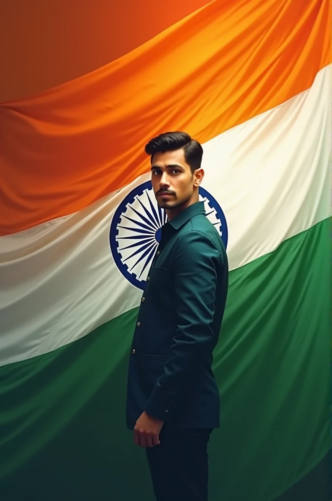 Create a image using me and Indian flag