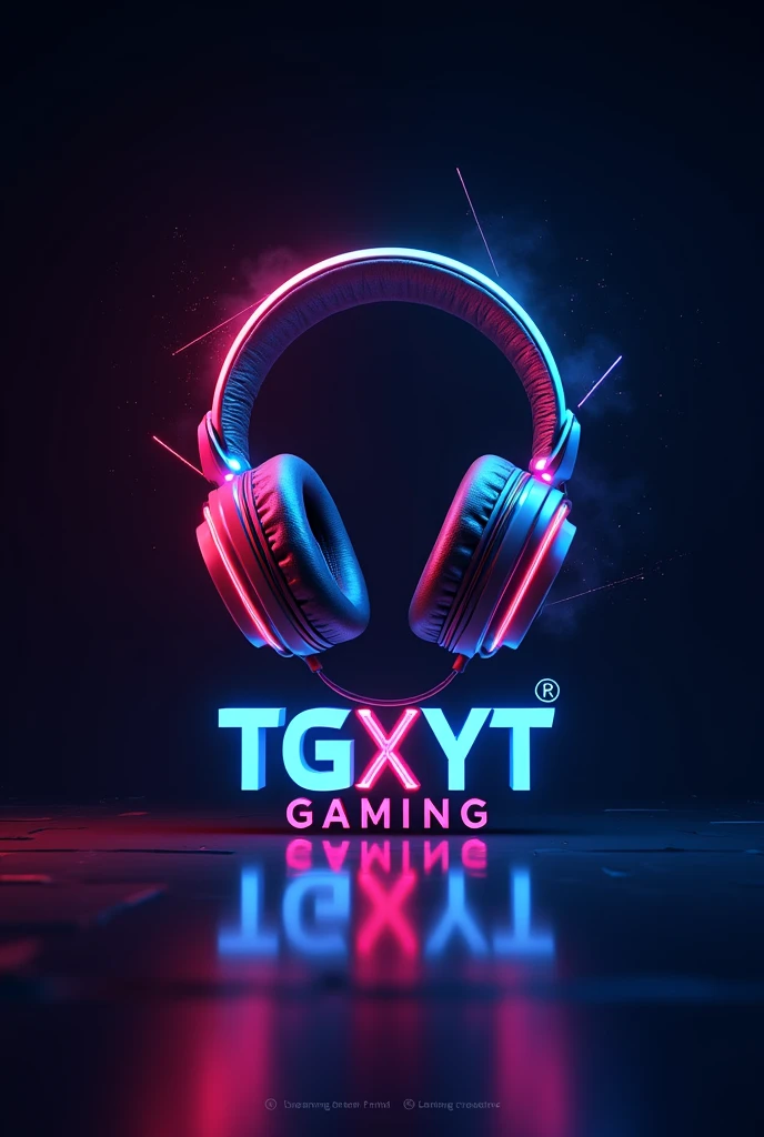 A 3d dynamic logo for gaming channel with Rgb light headphones channel name is TG X YT gaming