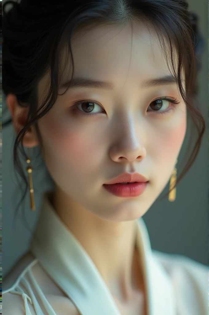 A close-up of a beautiful Chinese woman