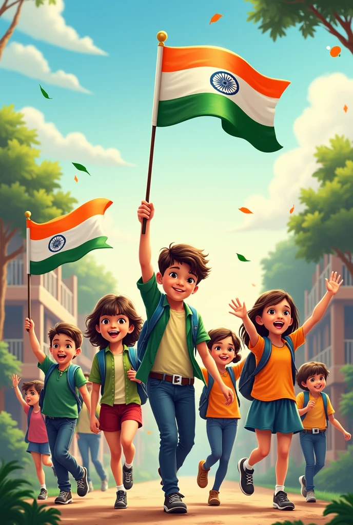 Create a.poster on 14th August in school