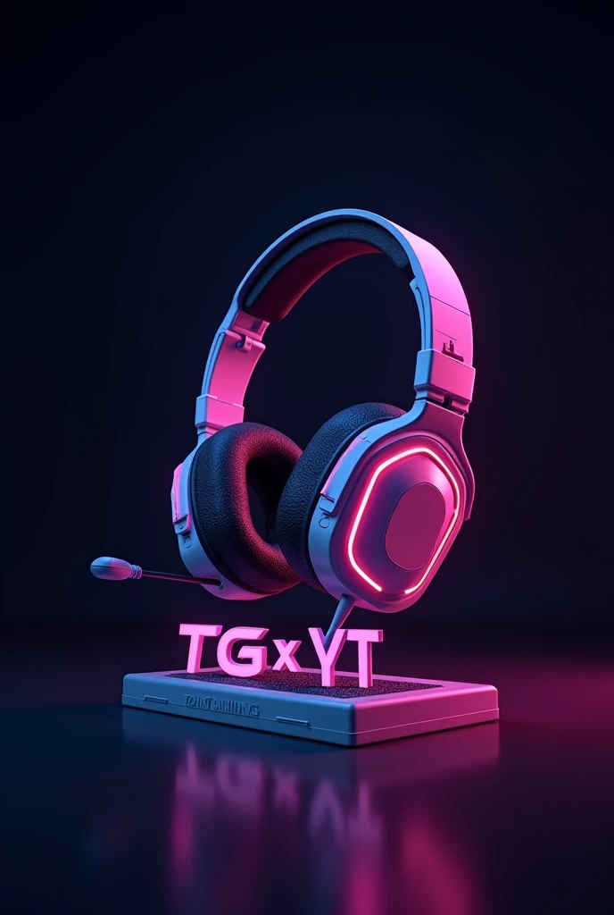 A 3d dynamic logo for profile gaming channel with Rgb light headphones channel name is TG X YT gaming