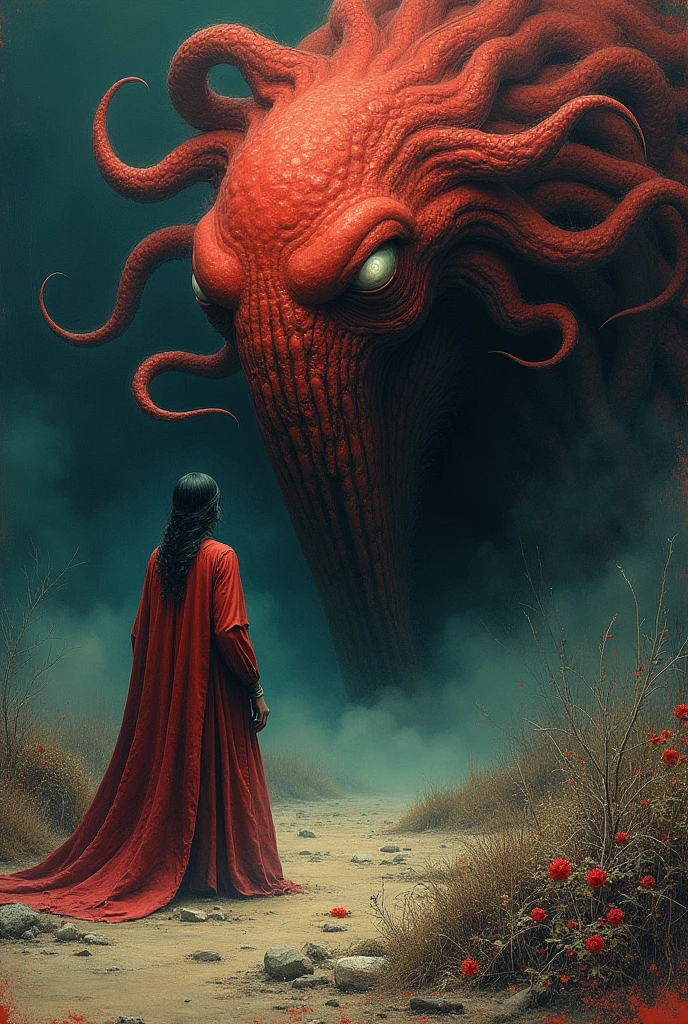 Author of the Cthulhu Mythos：Zdzislaw Beksinski e Van Gogh, album covers, romantic, Surrealism, futurist, coral, seco, abstracted, tenebrosa, rot, hellcore, dark landscape, post apocalyptic, 
