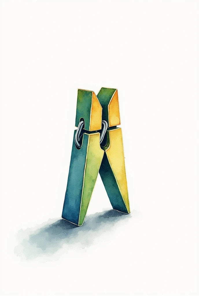 Watercolor style painting of a clothes peg