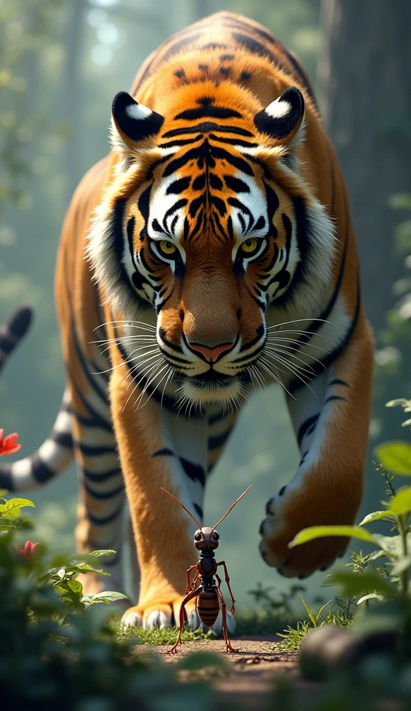Ant and tiger in one frame