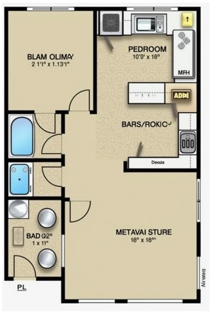 I want a 3bhk floorplan. It must have the following