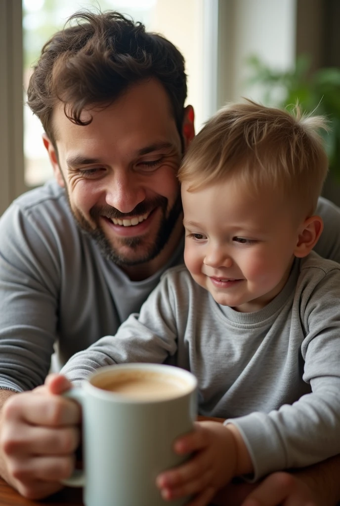 image for sublimation of mug with father and son