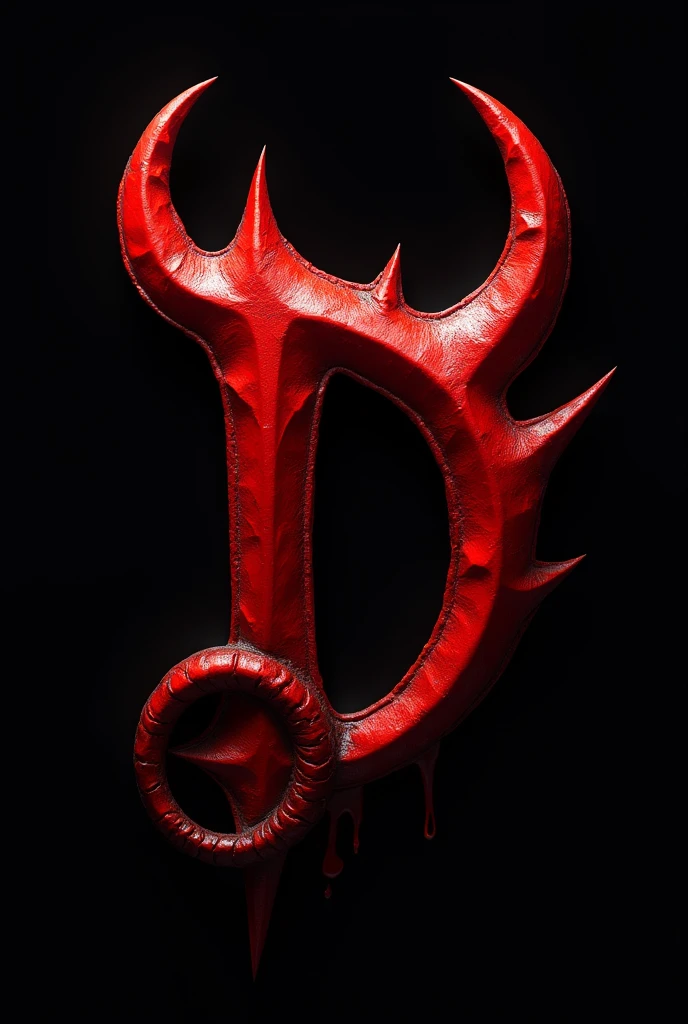 (logo design) evil logo, a striking red letter D, adorned with sharp, menacing demon horns, and a sinuous tail extending from the base, dynamic and bold, emphasizing a dark theme, glossy finish, high-resolution, creating an impression of malevolence and power.