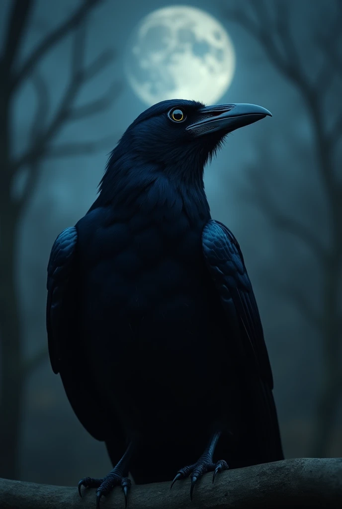 Scary crow at night
