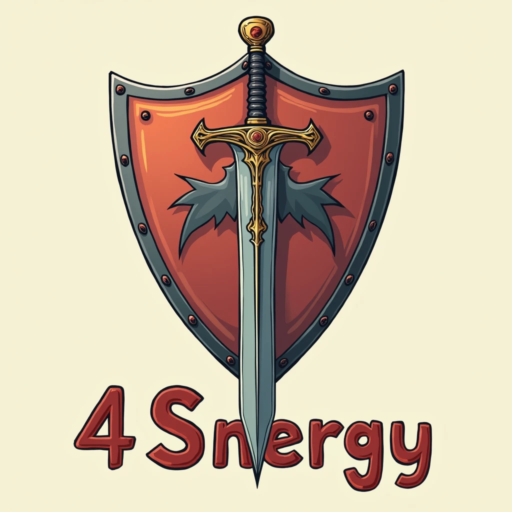 '4SNERGY' written, sword and shield