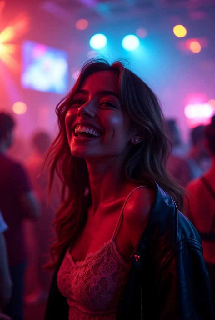 Nightclub excitement Woman 1 person Front Smiling