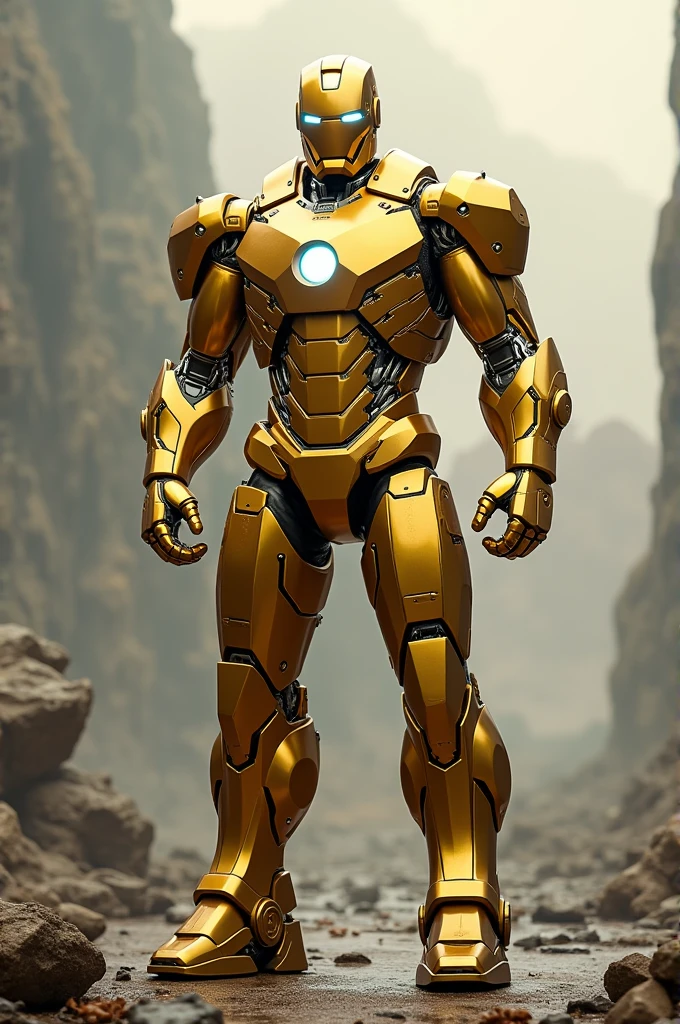 A golden iron man