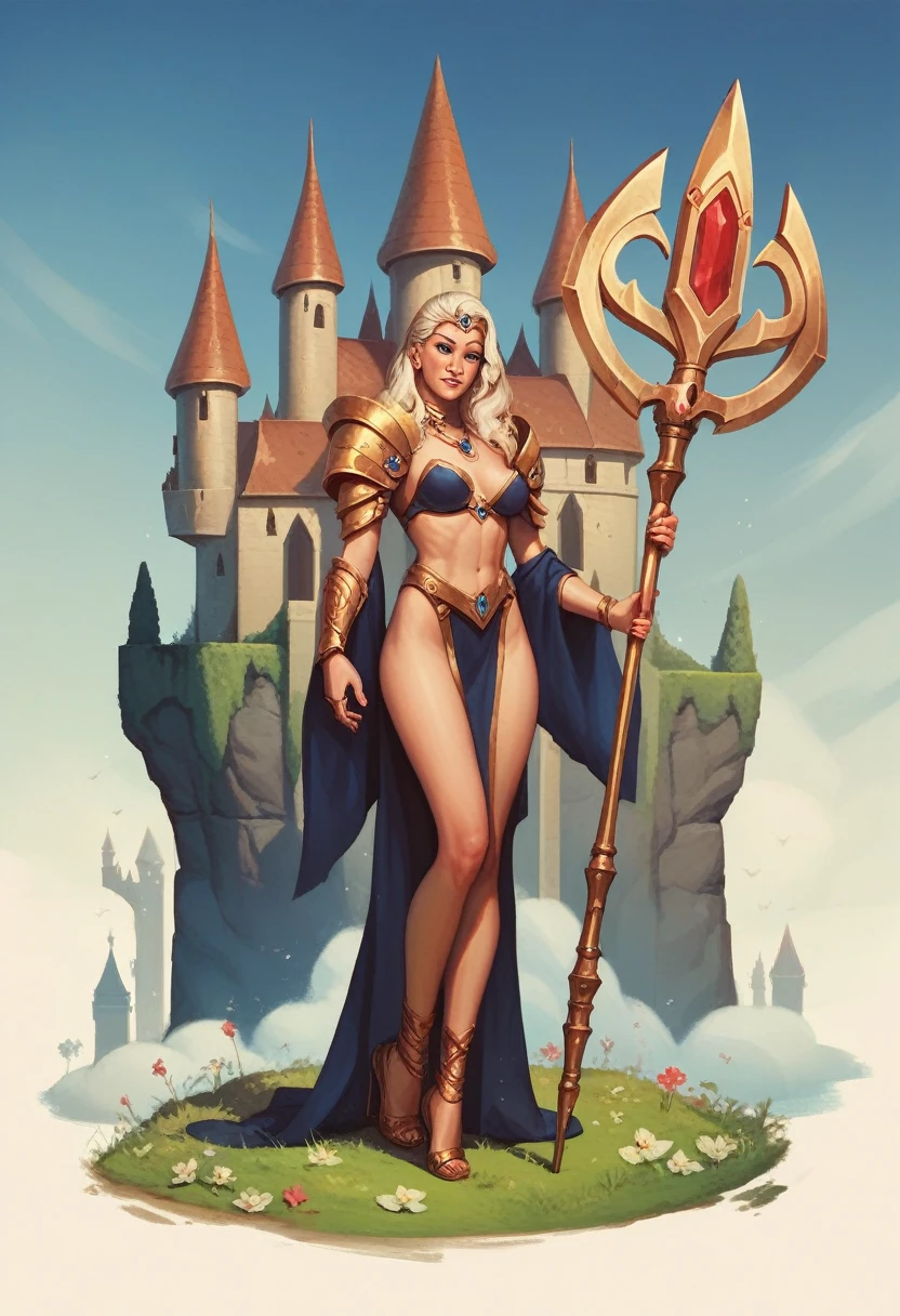 mage woman tall crystal staff rpg game erotic firecof castle fun