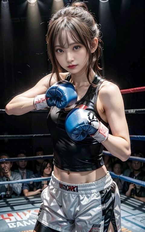 boxer、Wearing boxing gloves、boxerの衣装、Boxing Ring、Fighting Pose