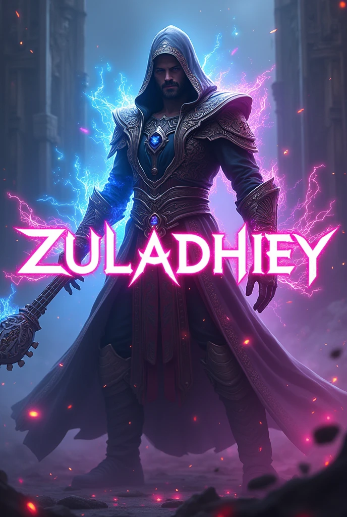 cool name writing *zuladhiey* di gitar electrik dengan gambar hero mage mobile legends