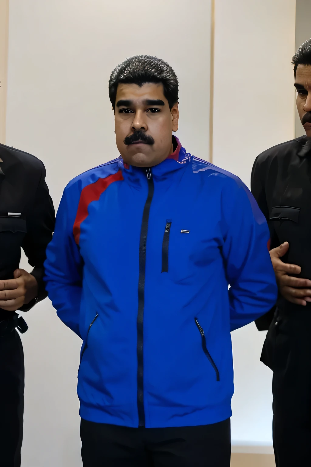 Nicolas maduro being arrested by several FBI agents and the police in a luxury hotel in Caracas, Venezuela