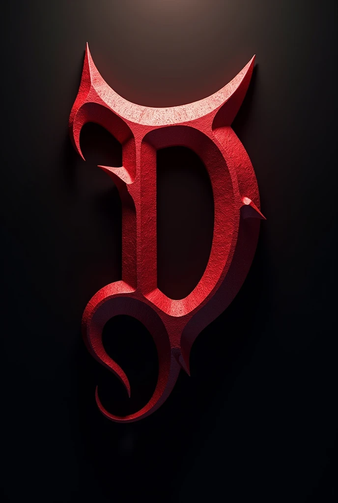 (logo design) evil logo, a striking red letter D, adorned with sharp, menacing demon horns, and a sinuous tail extending from the base, dynamic and bold, emphasizing a dark theme, glossy finish, high-resolution, creating an impression of malevolence and power.
