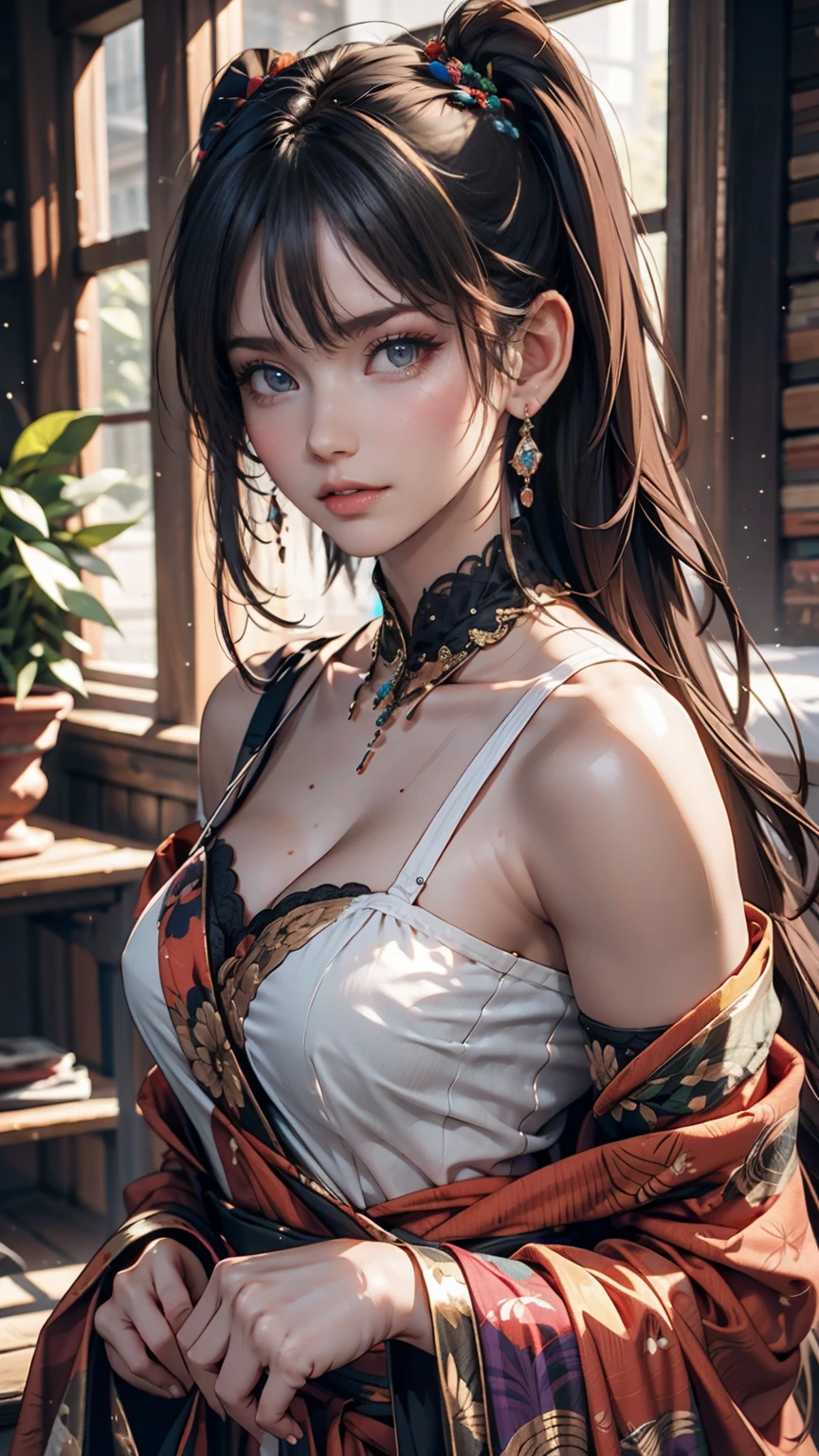 (Absurd, High resolution, Super detailed), (One girl:1.3), Twin tails, Purple Hair, break , Glitch Art, Digital Distortion, Pixelated Fragments, Data Corruption, Colorful Noise, Visual clutter, contemporary aesthetics break , Enamel Art, Glass-like surface, Vibrant colors, Glossy finish, Reflective Texture, Richly pigmented, fluid forms break , Ethnic Style, Traditional attire, Vivid patterns, Handmade textiles, Cultural motifs, Beaded Jewelry, Artisan handmade accessories