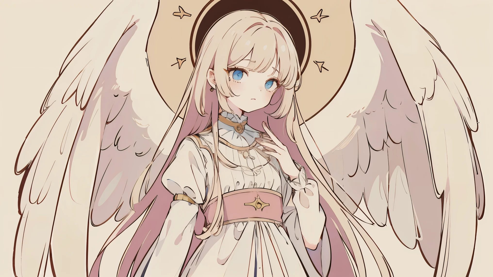 (Designed by nty:1.4),Upper body portrait of a girl, Colorful, Colorful, Yoshitaka Amano character setting,solitary,Angelic, Symmetrical beauty, Angel Wings, Gorgeous long skirt, stand up, (((solitary))), Color Matching,Clear facial features, Clean lines design, Magic Elements, Future Technology, ((tarot card background)), Standing Figure, ((Flat Color)), (masterpiece,Top quality,best quality,Ultra-high resolution), ((Exquisite facial features,Clear facial features,beautiful eyes,Pretty Face)) ,(32K Wallpaper),