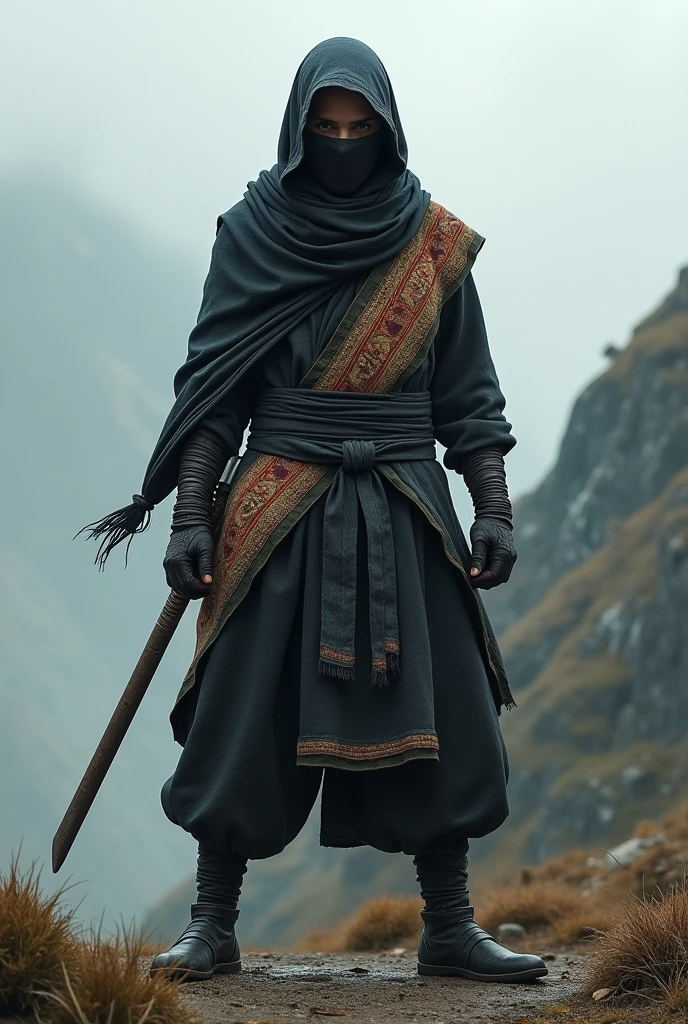 A Assamese ninja wearing Gamusa