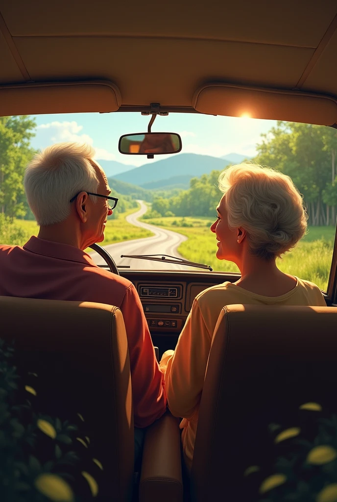 point of view : in a car with your grand parents