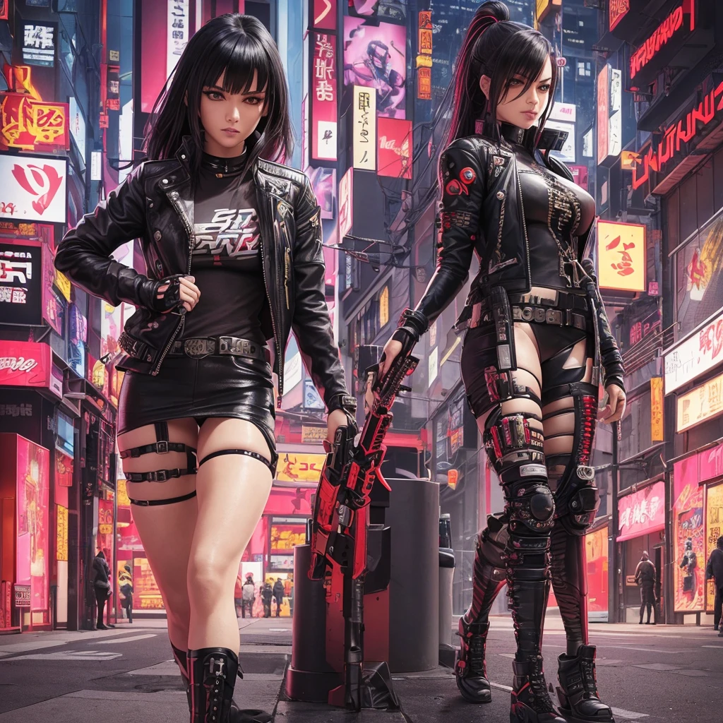 a woman in a leather jacket, holding a katana, very beautiful cyberpunk samurai, cyberpunk 2 0 y. o model girl, cyberpunk angry gorgeous goddess, cyberpunk samurai, cyberpunk girl, tithi luadthong, ((cyberpunk art style)), cyberpunk anime girl, female cyberpunk anime girl, katana zero video game character, cyberpunk judy alvarez, cyberpunk beautiful girl