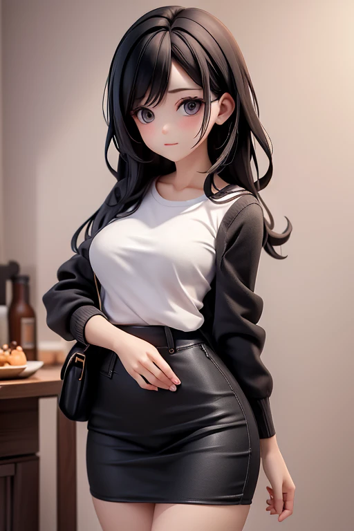 30-year-old woman、Mother,Married women,,Black Hair,Small breasts、Small breasts、Casual wear、Calm appearance、Casual wear、Cut and sew、4 clothing patterns、Clothing design、whole body、One character、Character Sheet
