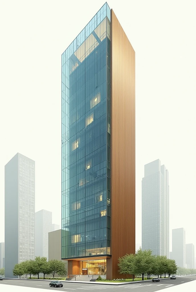 Glass and wood are the main materials used、Draw a skyscraper。Around、従来のDraw a skyscraper。