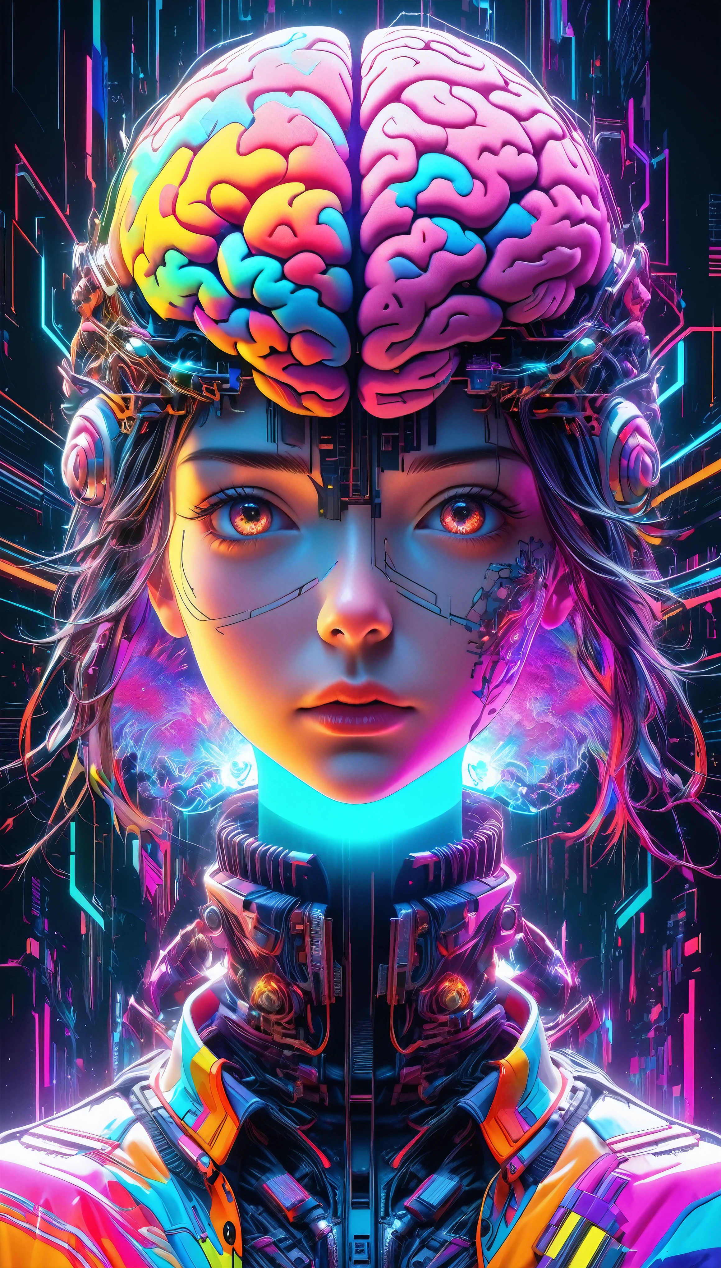 meme, surreal, digital art, brain waves, information flow, cultural transmission, subconscious, abstract pattern, psychedelic, neon colors, glitch art, cyberpunk, cinematic lighting, hyper detailed, 8k, photorealistic, volumetric, ray traced, studio lighting, vibrant colors, psychedelic elements, viral content, social media, cultural phenomenon