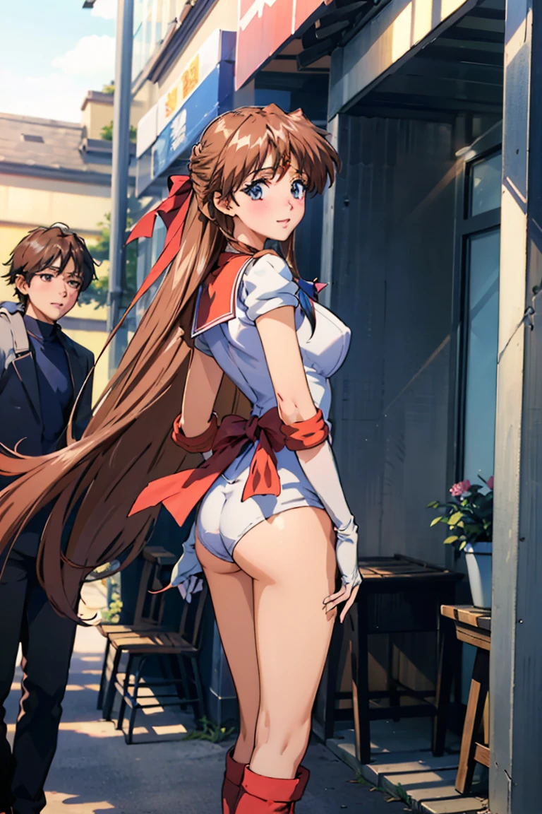 Opening a Crack,アニメRealistic eyes,Highest quality, High resolution, Pixiv, Charmアニメの女の子, Beautiful Anime Girls, Orange over-the-knee boots, white orera gloves, 美しくCharmアニメ女性,Long eyelashes,, blush,gloves, ,smile,Beautiful legs,Beautiful feet,,Red ribbon on head, (Smooth texture:0.75, Realistic texture:0.65, Realistic:1.1, Anime CG style)),肘までのgloves,High cut leotard,Charm,High Leg, High Leg,1 girl,masterpiece,Long legs,,Stick your butt out,Beautiful fingers,Beautiful ass,, turn around,From behind,True Blue ,Perverted muscular and slim body,Have an orgasm,Digging into the buttocks,Surrounded by boys at school, A very large orange ribbon around her waist,,Detailed face,Gold Tiara,Sailor Venus,セーラームーンRのSailor Venus,Are standing,whole body,Rear view ,turn around,Orange sailor collar,Exposing her ass ,From head to toe, かがんでStick your butt out,Blonde,Black Dog,at the same time