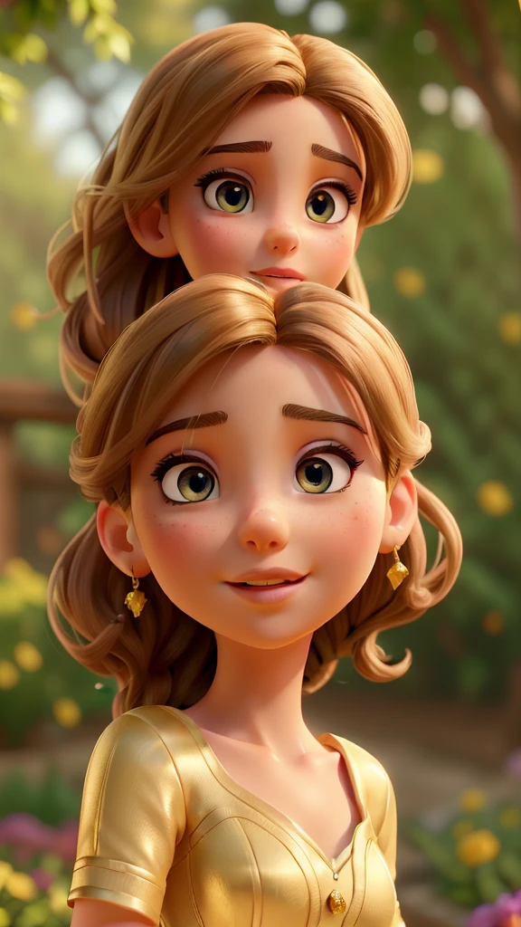 a successful young  garden, portrait, detailed face, beautiful eyes, detailed lips, flawless skin, warm lighting, glowing, confident expression, elegant dress, cinematic, golden hour, highly detailed, 8k, photorealistic, professional photography, dramatic lighting, vibrant colors, inspirational, hopeful, motivational