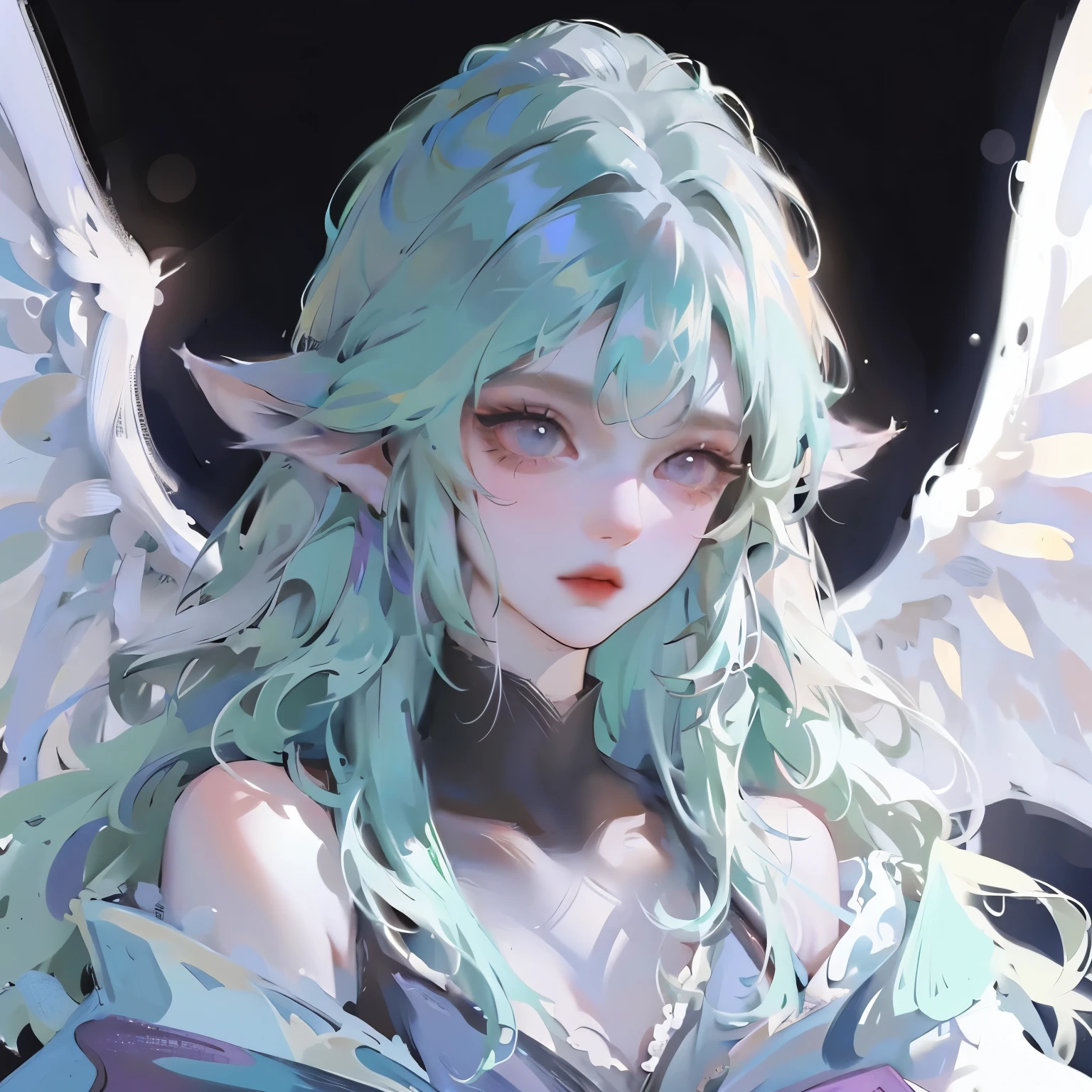 (Designed by nty:1.4),Upper body portrait of a girl, Colorful, Colorful, Yoshitaka Amano character setting,solitary,Angelic, Symmetrical beauty, Angel Wings, Gorgeous long skirt, stand up, (((solitary))), Color Matching,Clear facial features, Clean lines design, Magic Elements, Future Technology, ((tarot card background)), Standing Figure, ((Flat Color)), (masterpiece,Top quality,best quality,Ultra-high resolution), ((Exquisite facial features,Clear facial features,beautiful eyes,Pretty Face)) ,(32K Wallpaper),