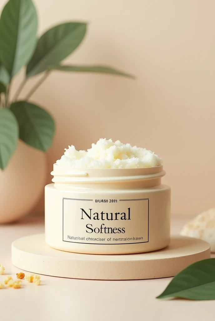 Create a design for a scrub with the name natural softness