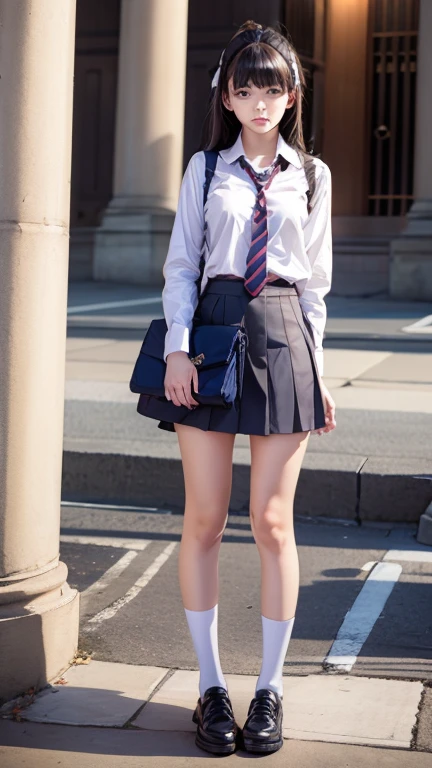 high school girl、Large-scale full-body shot