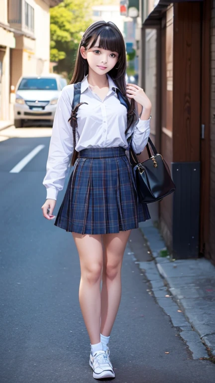 high school girl、Large-scale full-body shot