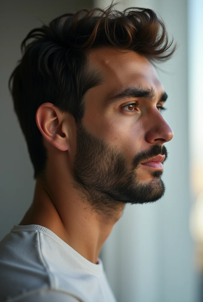 a a 35 yo man from United Arab Emirates in modern, , profil ,ultra-detailed,(photo-realistic:1.),HDR,extremely detailed face and body, portrait, day lighting, soft lighting, not professional photo