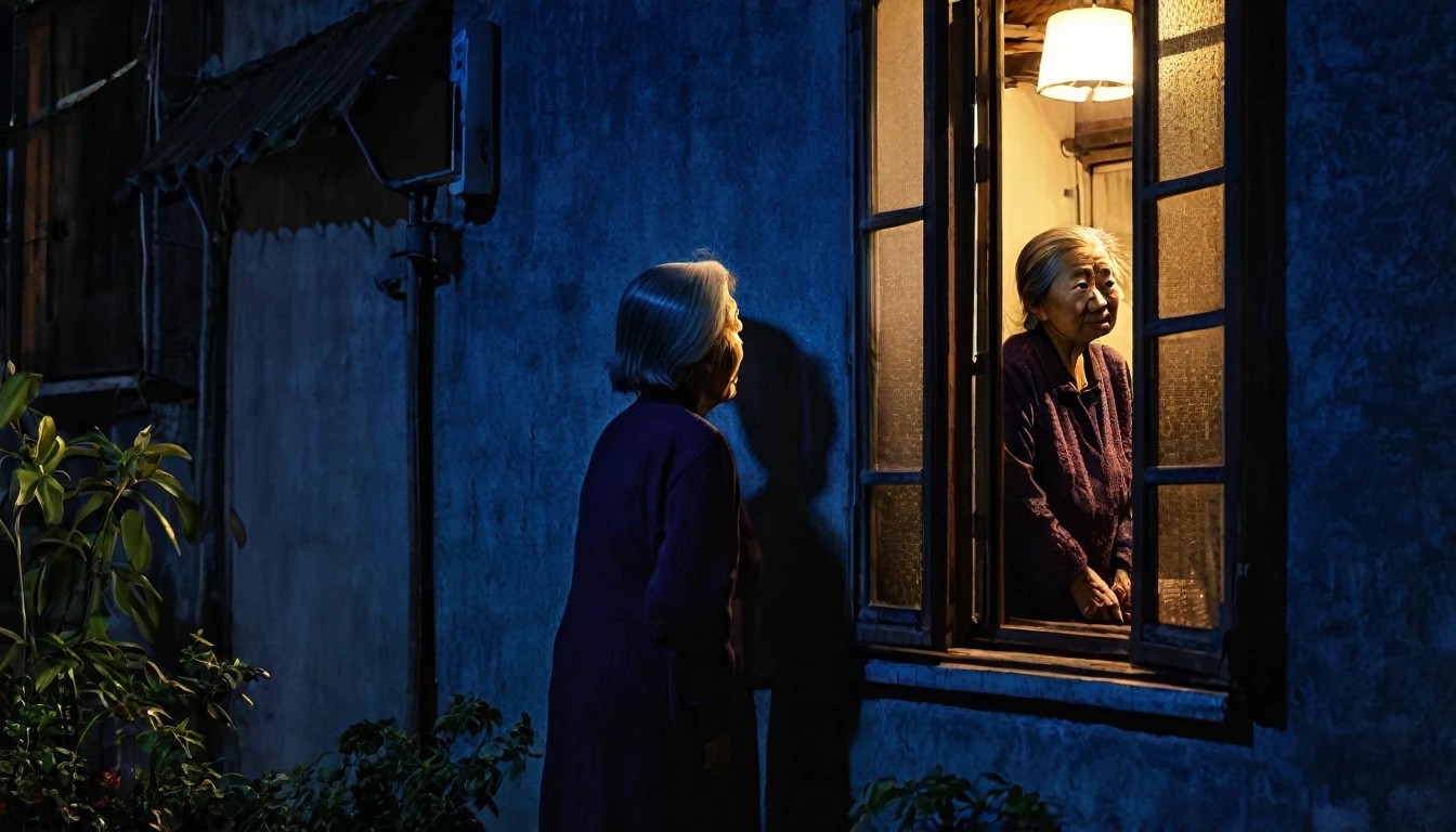 Midnight Apartment、Old woman outside the window