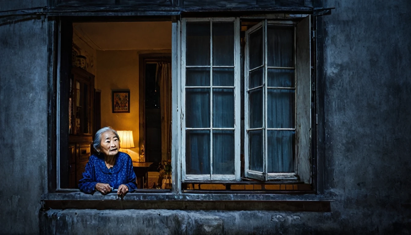 Midnight Apartment、Old woman outside the window