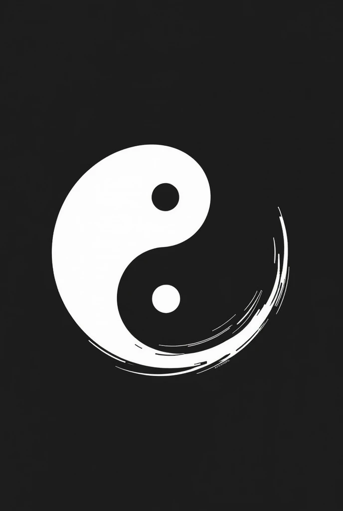 Create a ying yang wallpaper for my black and white cell phone with a fun modern minimalist style without being 3d