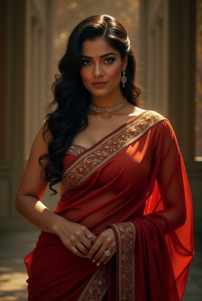 Indian actress kajol big breast with sexy saree