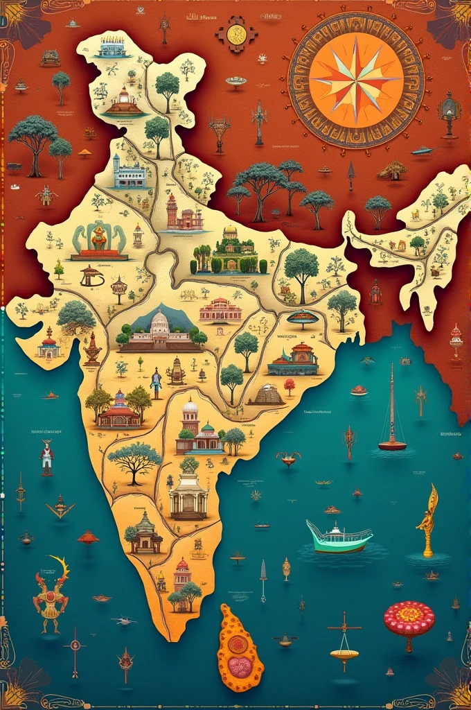 Different art forms of India map