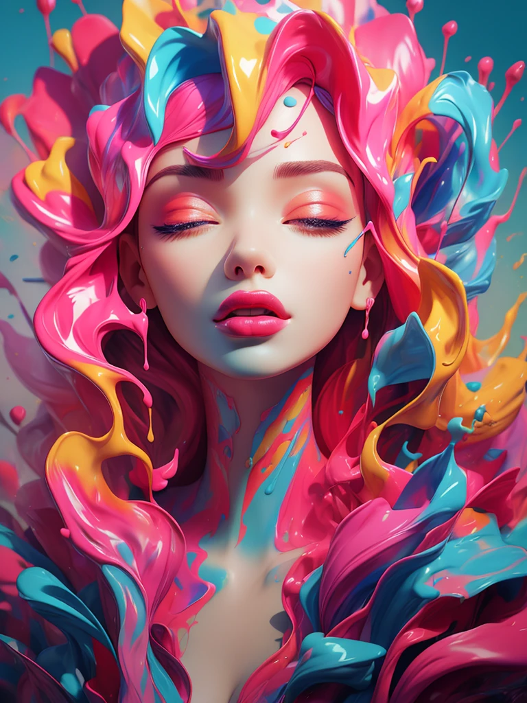 (masterpiece, top quality, Best quality, официальное Art, abstract aesthetics),One,(1 girl),(upper body|whole body),woman with bright lipstick,Psychedelic dripping colors,,best of behavior,inspired by Alberto Seveso,smooth digital image,Art,потрясающее цифровое Art,Beautiful portrait with acrylic liquid,cgsociety saturated colors,фотореалистичное цифровое Art,digital art trend,surreal digital artwork,glossy digital painting,exquisite digital fashion photography,uhd,