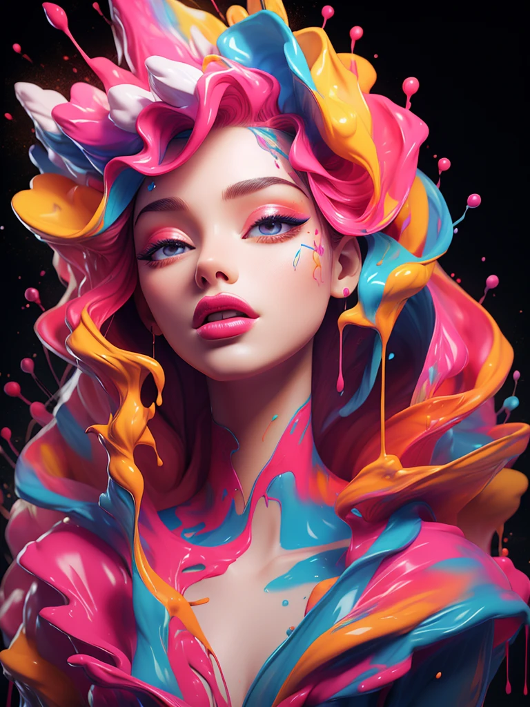 (masterpiece, top quality, Best quality, официальное Art, abstract aesthetics),One,(1 girl),(upper body|whole body),woman with bright lipstick,Psychedelic dripping colors,,best of behavior,inspired by Alberto Seveso,smooth digital image,Art,потрясающее цифровое Art,Beautiful portrait with acrylic liquid,cgsociety saturated colors,фотореалистичное цифровое Art,digital art trend,surreal digital artwork,glossy digital painting,exquisite digital fashion photography,uhd,