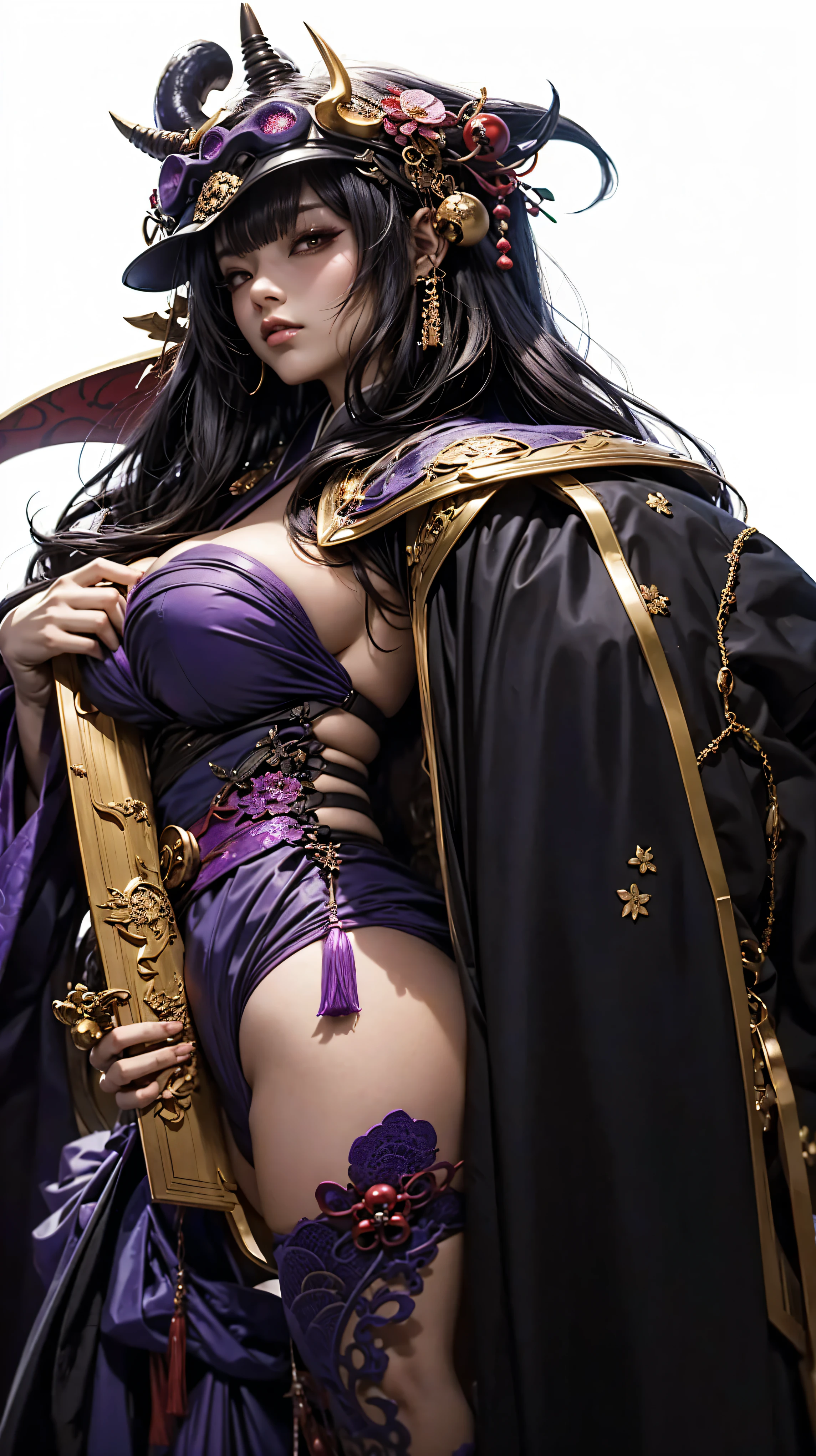 A woman alchemist in kimono (oriental dark fantasy). Big Ass. (Oni/Youkai). (Hentai)