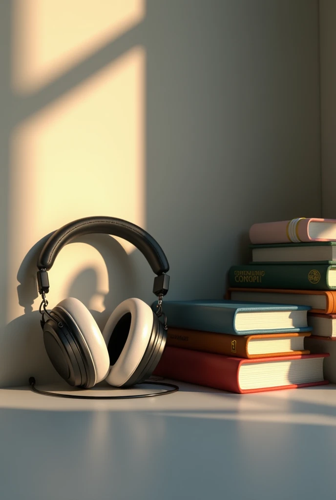 Headphones and books. 