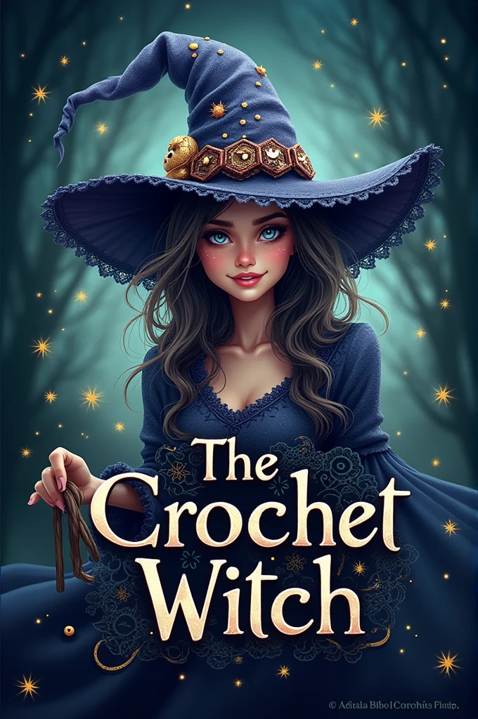 A logo for my textile company, se llama The crochet witch. I want it to have a witchcraft theme and the name to be visible.: The crochet witch