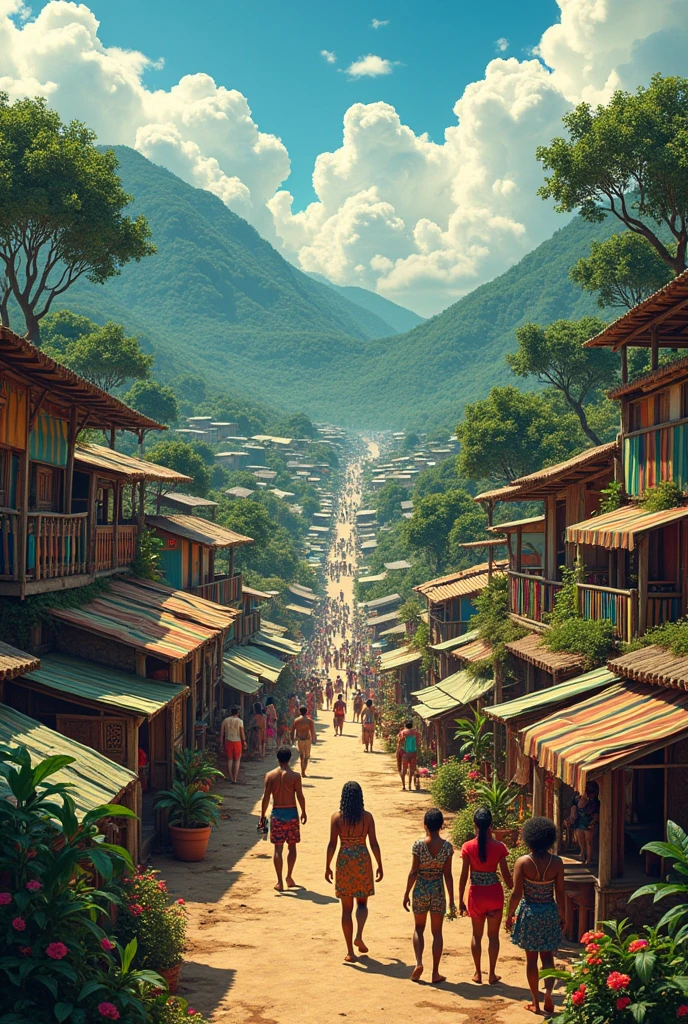 Create an image of what Brazil would be like if indigenous peoples and black people had managed to expel the colonizers from the land