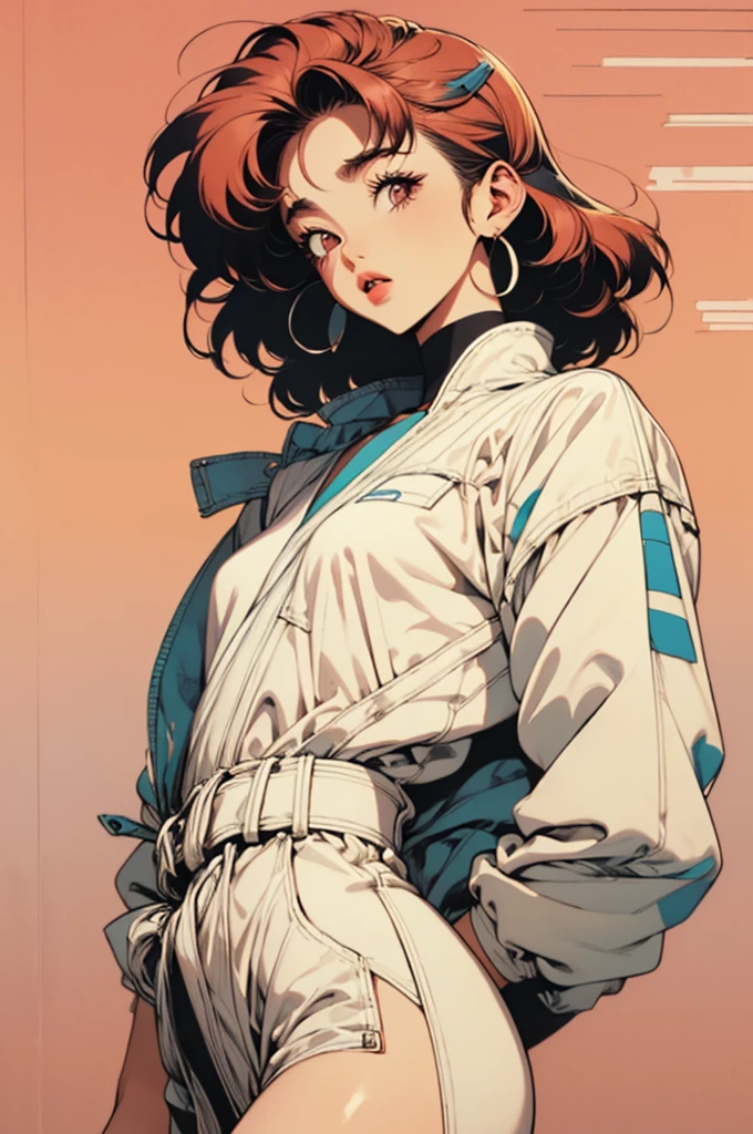 90's, retro, ((flat colors, flat texture))From the chest up、Looking at the front、up、Best image quality、high quality