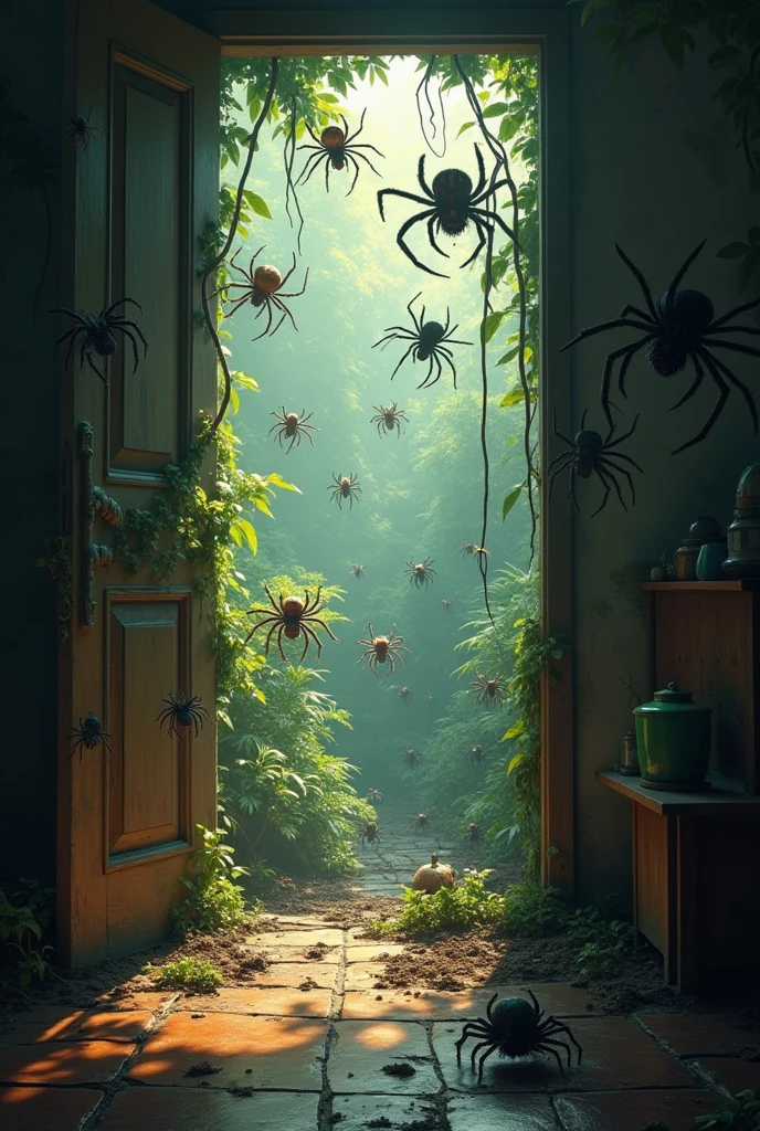 Many spider sudden comes from jungle to inside in india