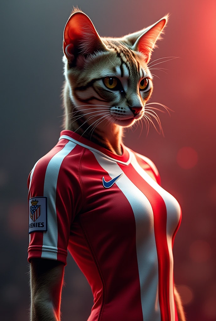 Sexy cat dressed in Atlético de Madrid