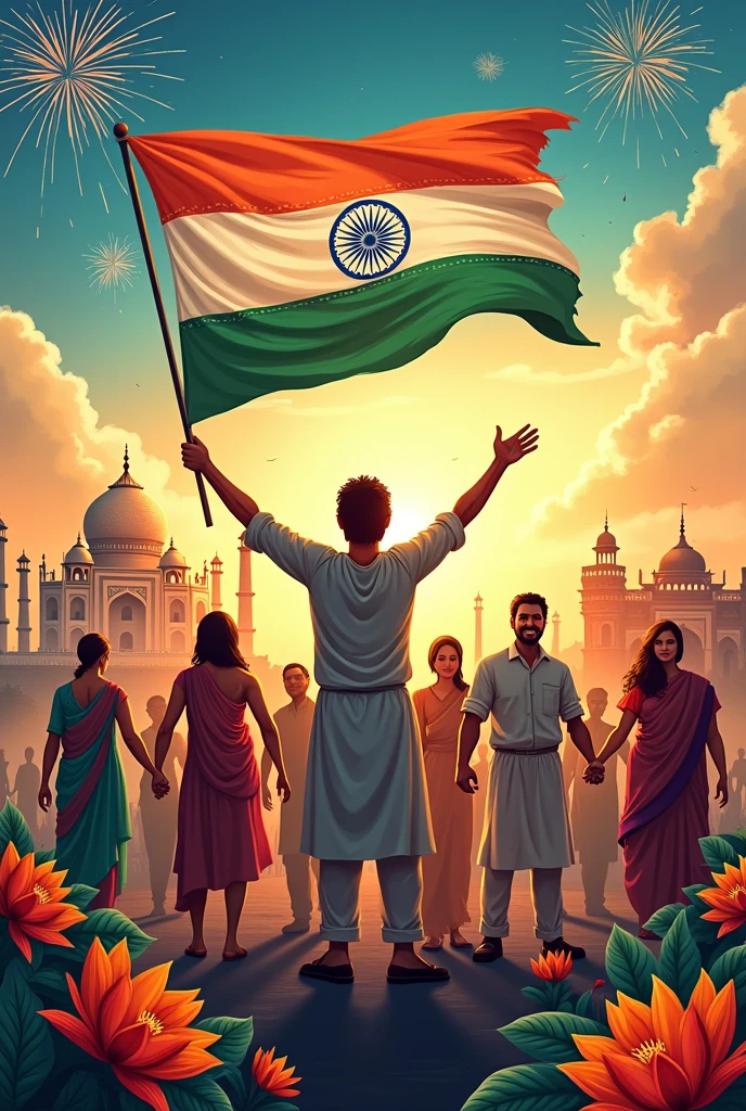 Make a poster for independence day India